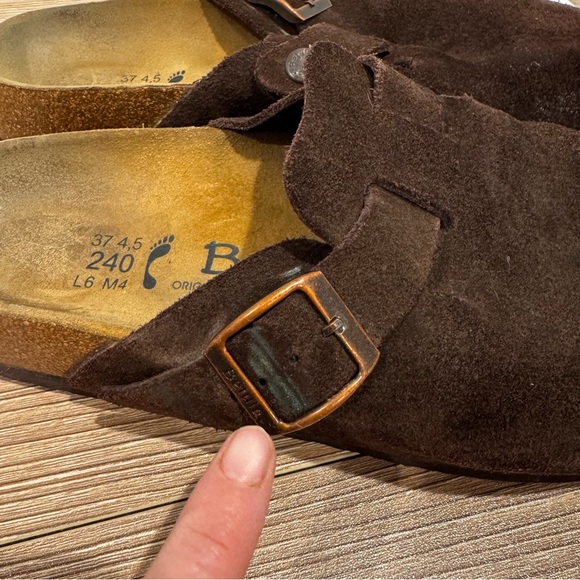 Birkenstock Betula Boston Suede Clogs Dark Brown Shoes 37 6 - Picture 3 of 8